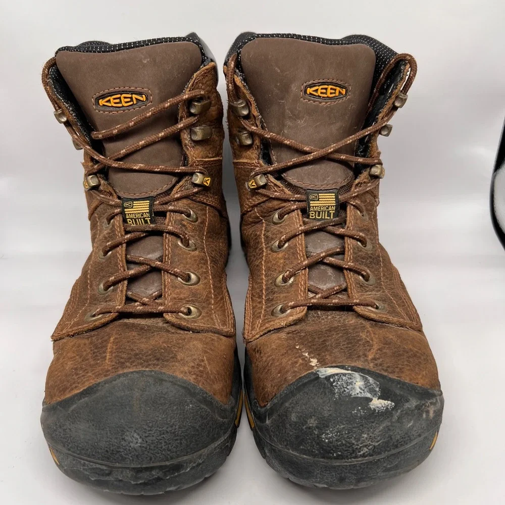 KEEN Utility Mt Vernon Waterproof Dry Work Boots Mens 10 Brown Leather 1014600